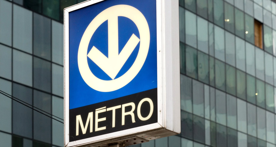 Metro Sign with Downward Arrow