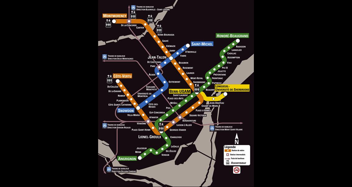 Map of the Montreal Subway System